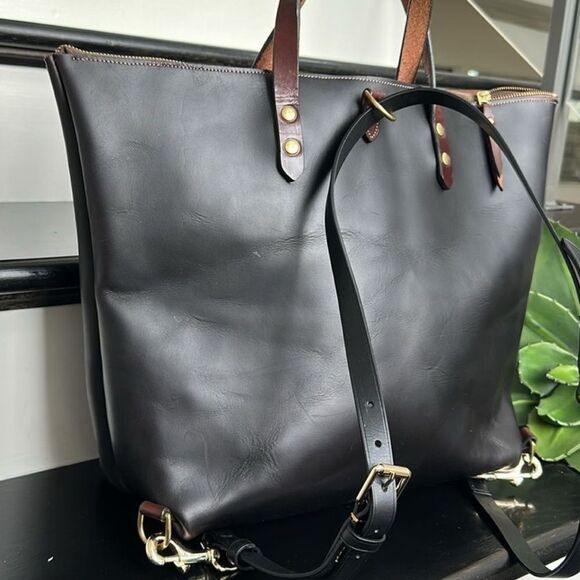 Clayton & Crume leather custom convertible satchel tote backpack w/ dust bag - Picture 7 of 8